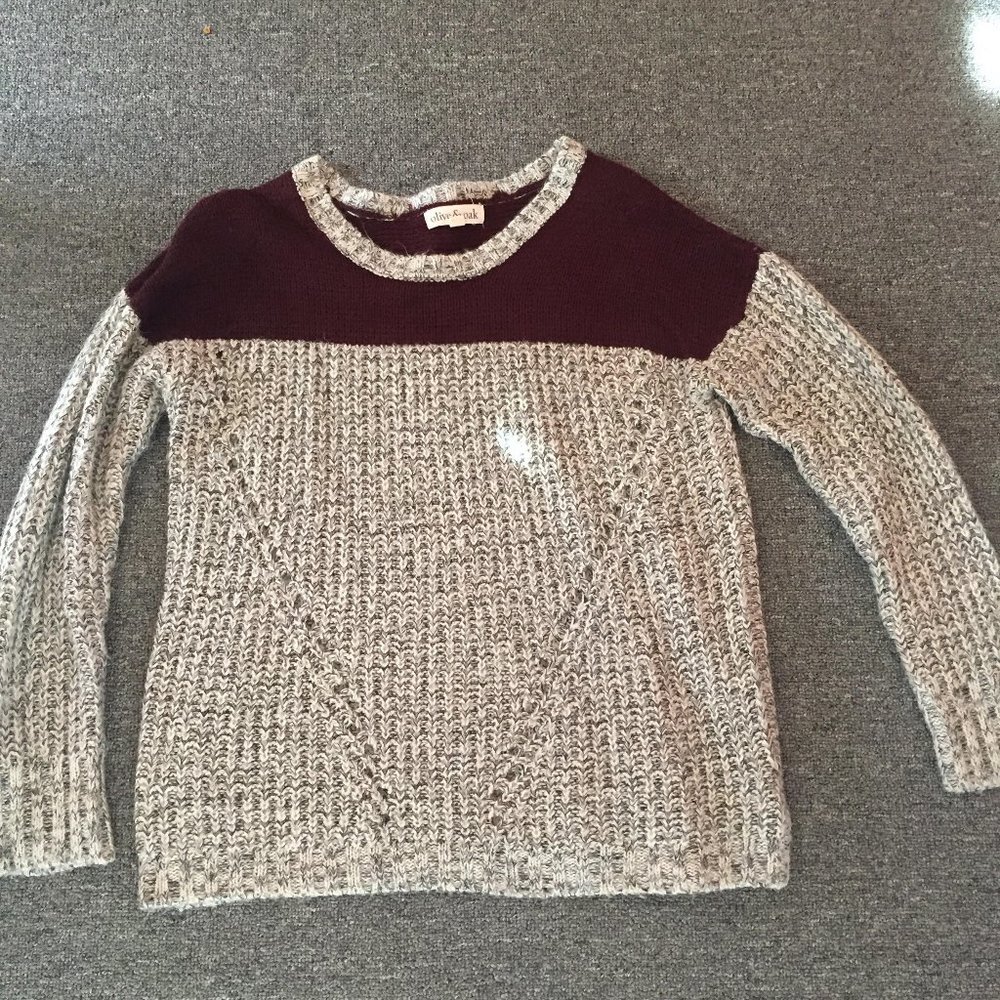 Purple Heathered Grey Sweater